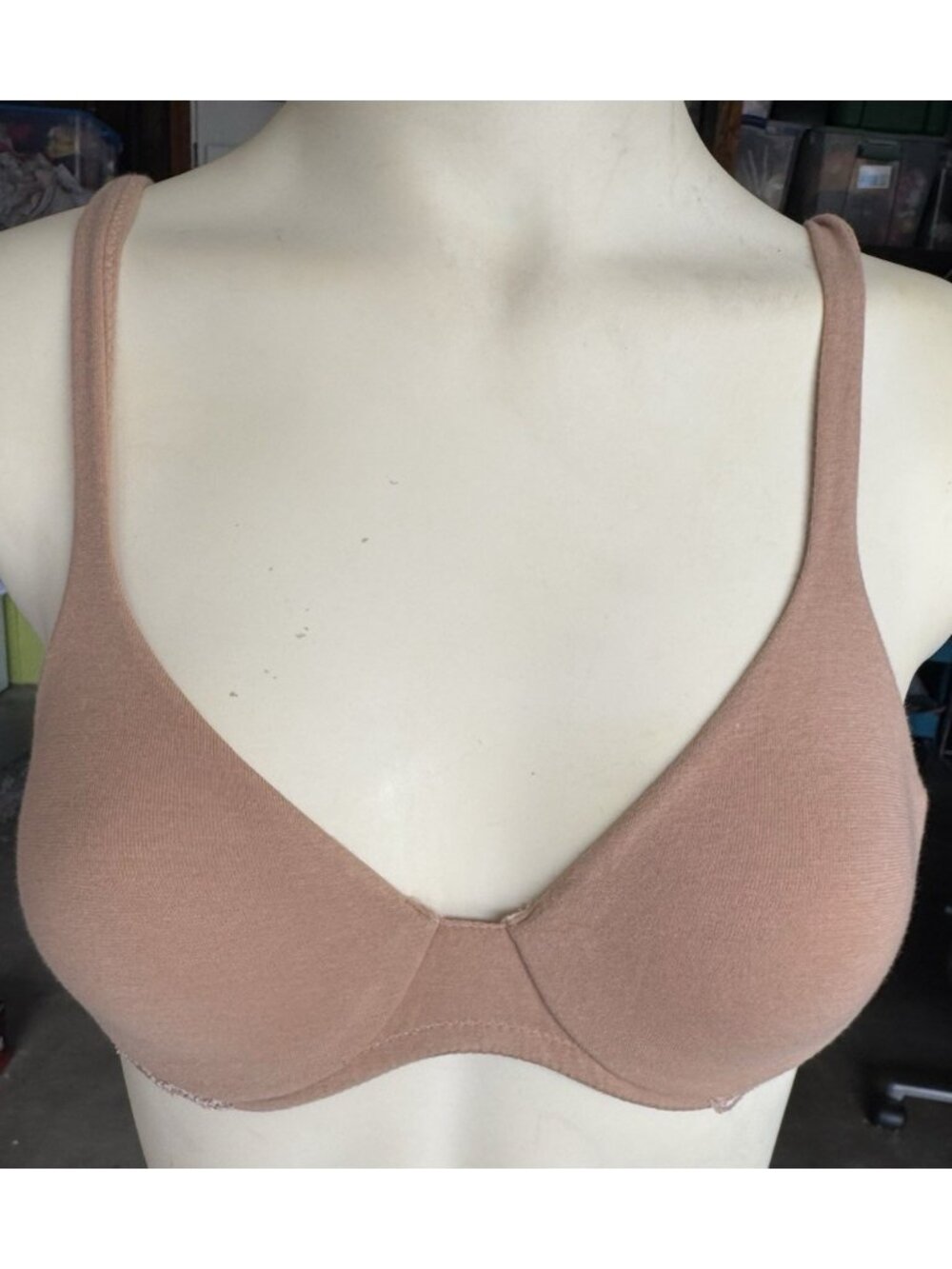 La Perla Glamour Souple Collection 34 Full Bra Tan Beige Cotton Lace Size 2